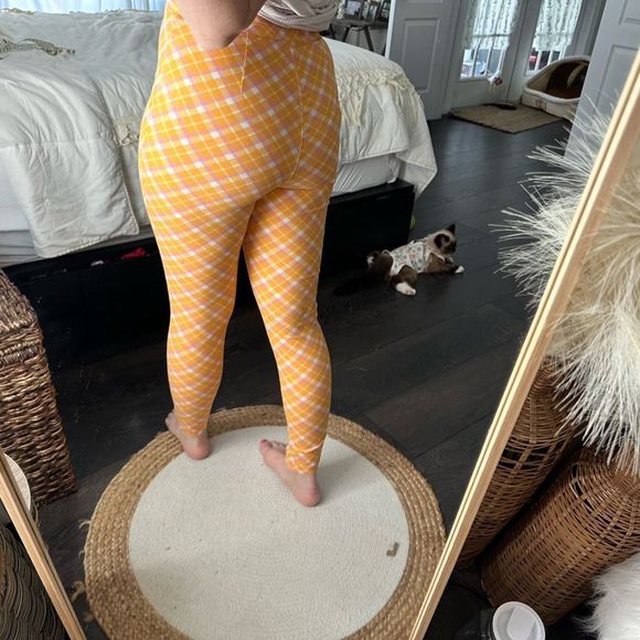 Urban Outfitters Orange Plaid Patterned Pants - Picture 5 of 12